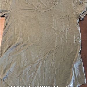 hollister army green short sleeve